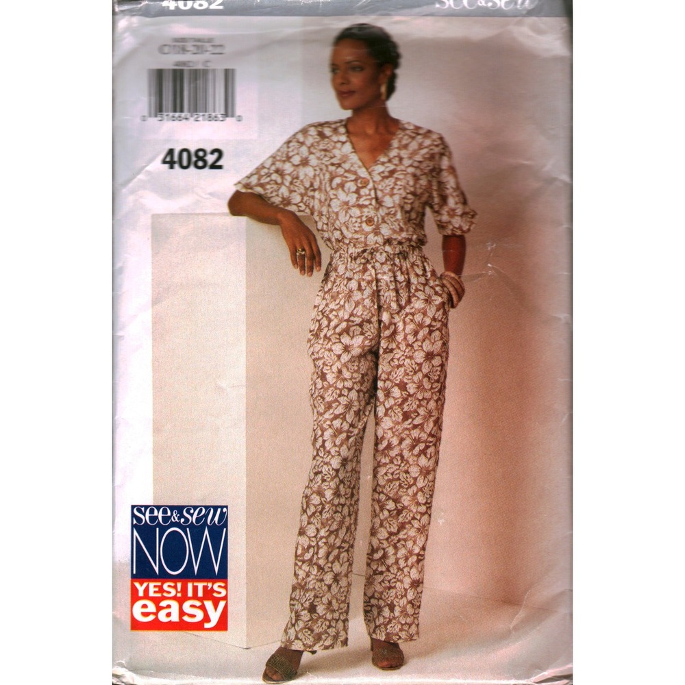 See & Sew 4082 Sewing Pattern Misses Top Pants Set Size 18-22 CUT Vintage 1995